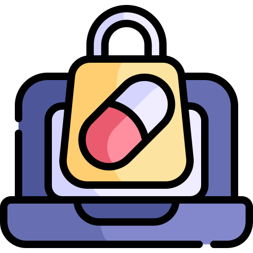 farmacia online Kawaii Lineal color icono