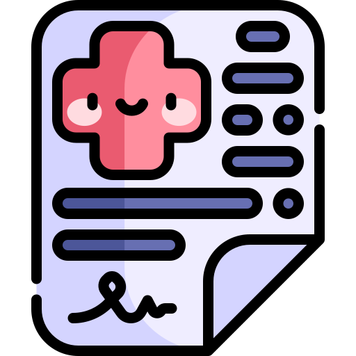 Medical prescription Kawaii Lineal color icon