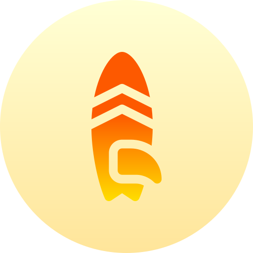 Surfboard Basic Gradient Circular icon