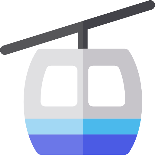 cabina del teleférico Basic Rounded Flat icono