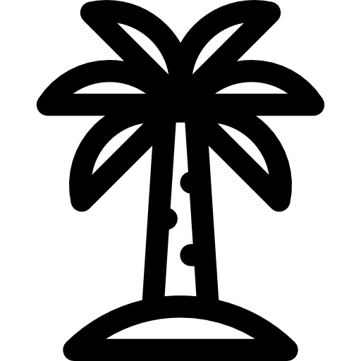 palmera Basic Rounded Lineal icono
