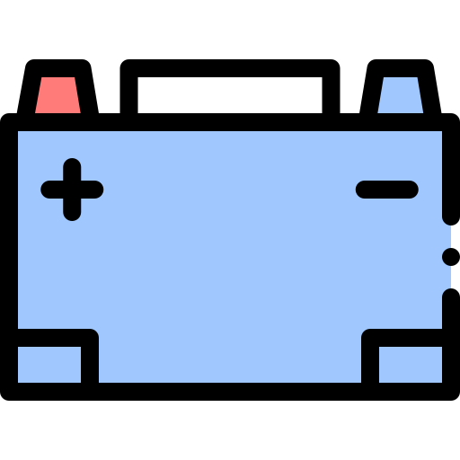 Автомобильный аккумулятор Detailed Rounded Lineal color иконка