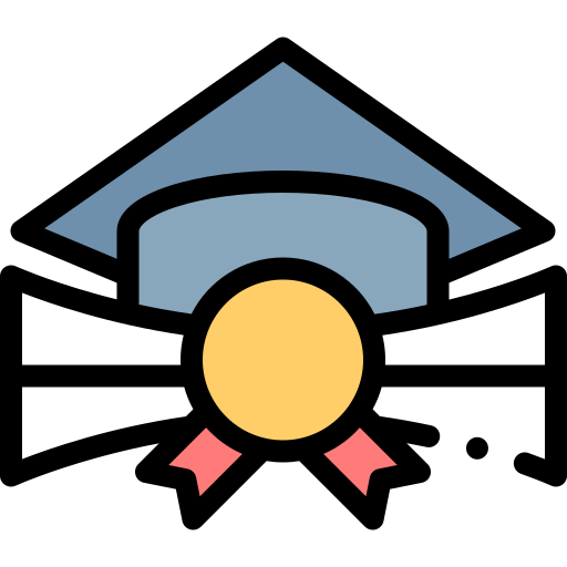 graduación Detailed Rounded Lineal color icono