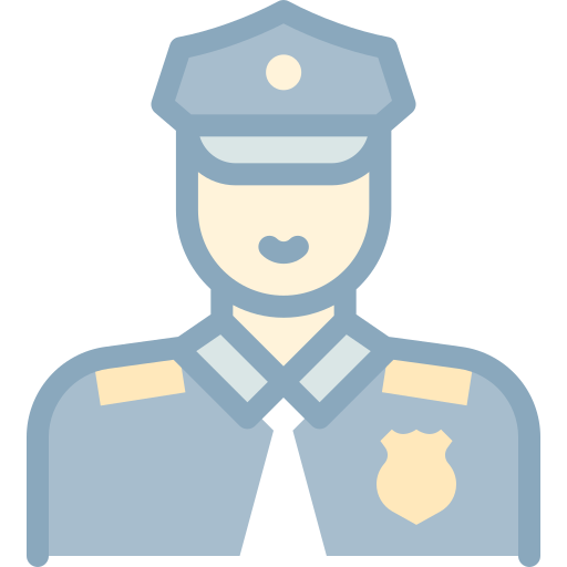警察 Detailed color Lineal color icon