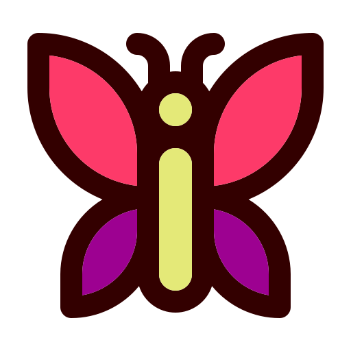 蝶 Generic Outline Color icon