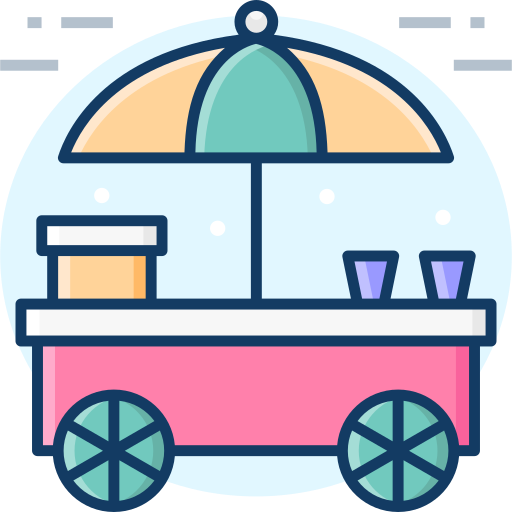 chariot de nourriture SBTS2018 Lineal Color Icône