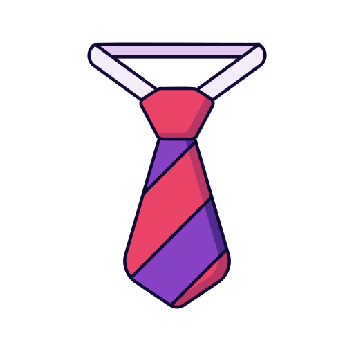 Tie Generic Thin Outline Color icon