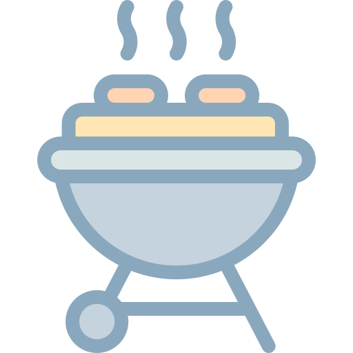 un barbecue Detailed color Lineal color Icône