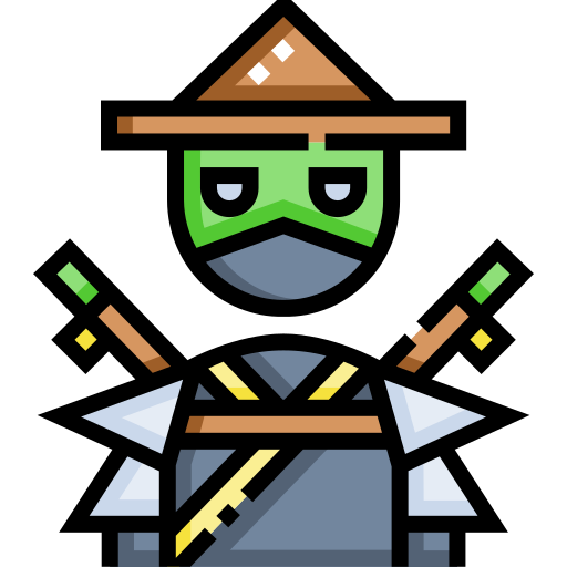 ninja Detailed Straight Lineal color icoon