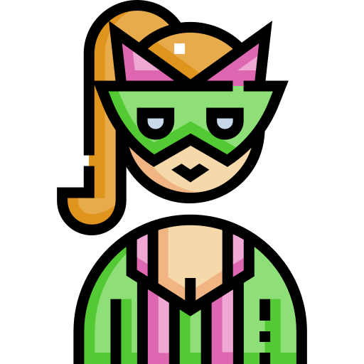 Masked lady Detailed Straight Lineal color icon
