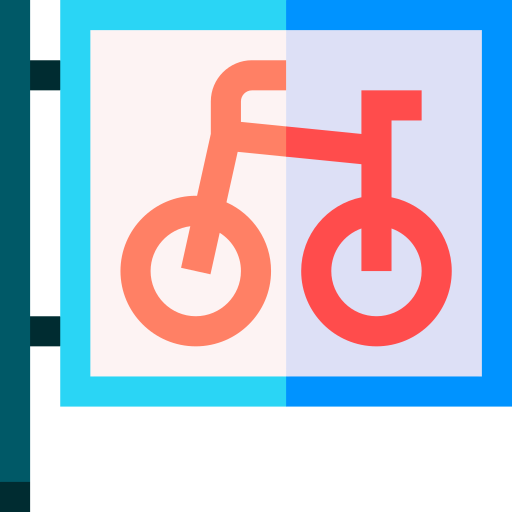 Bicycle parking Basic Straight Flat icon