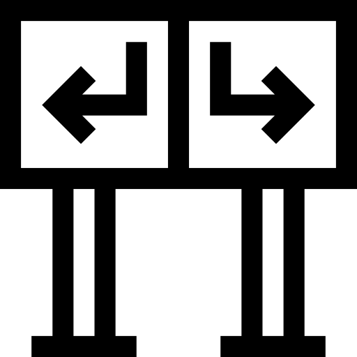 panneau directionnel Basic Straight Lineal Icône