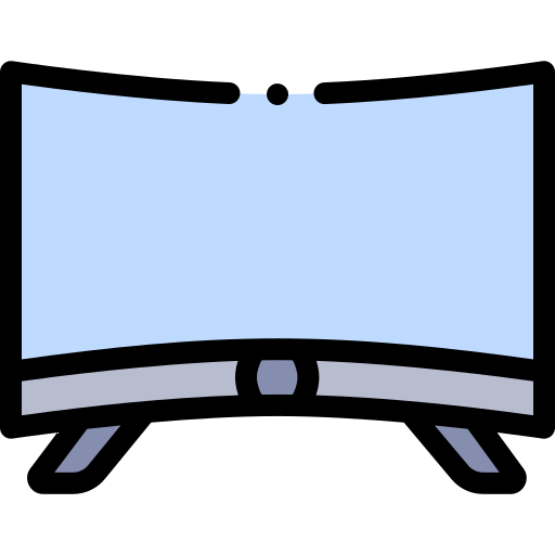 Curved tv Detailed Rounded Lineal color icon