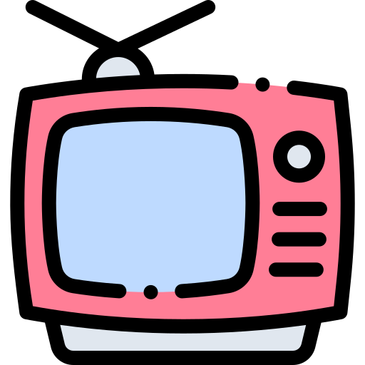 télévision vintage Detailed Rounded Lineal color Icône
