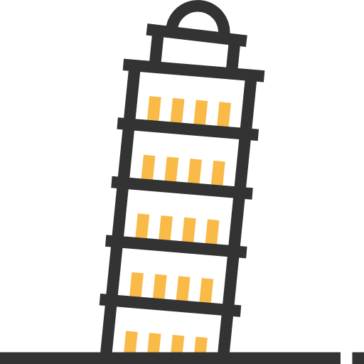 krzywa wieża w pizie Meticulous Yellow shadow ikona