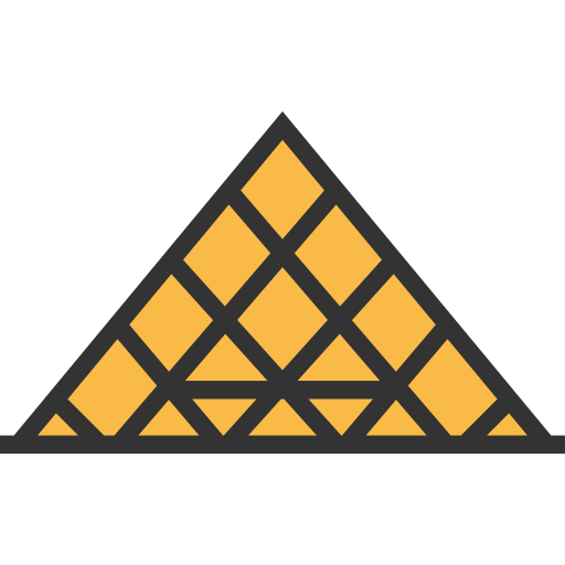 ルーブル美術館のピラミッド Meticulous Yellow shadow icon