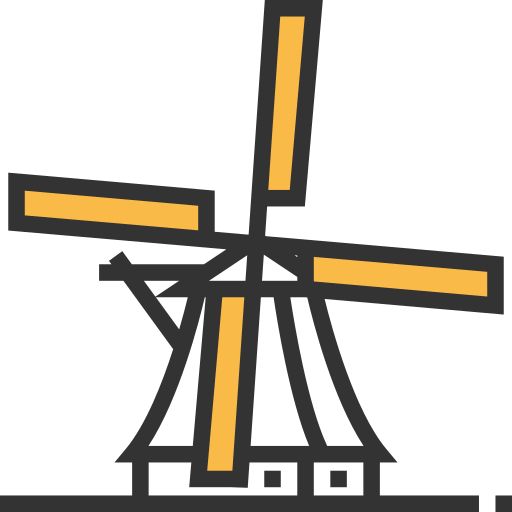 kinderdijk windmühlen Meticulous Yellow shadow icon
