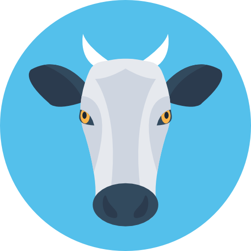 Cow Flat Color Circular icon