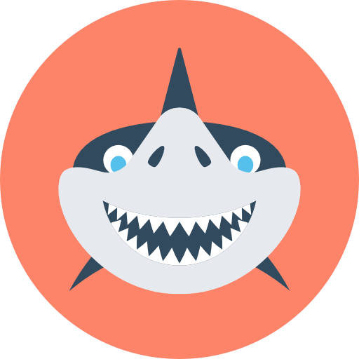tiburón Flat Color Circular icono