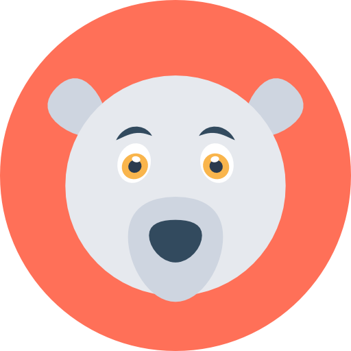 Polar bear Flat Color Circular icon