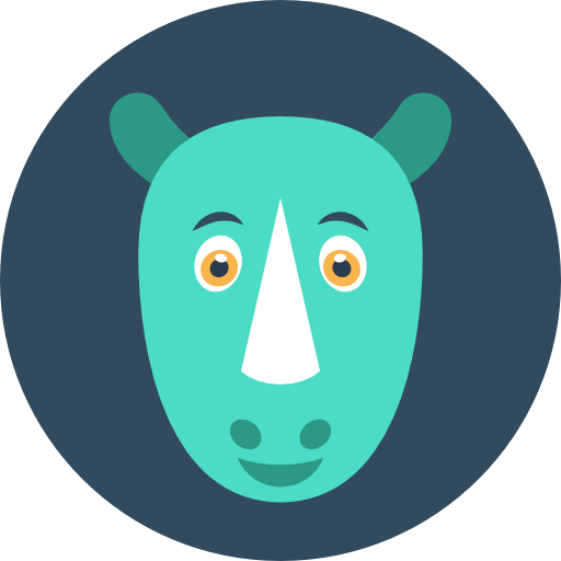 Rhinoceros Flat Color Circular icon