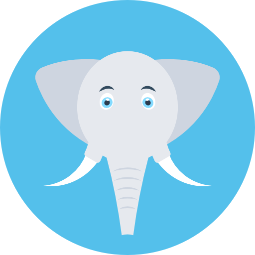 elefante Flat Color Circular icono