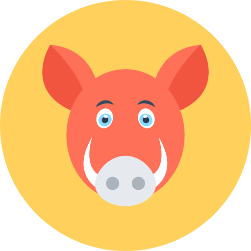 Wild boar Flat Color Circular icon