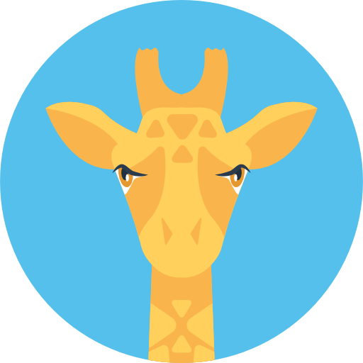 giraffe Flat Color Circular icoon