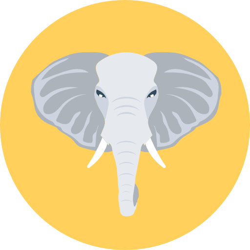 elefante Flat Color Circular Ícone