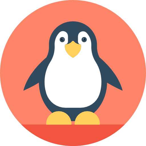 pingüino Flat Color Circular icono