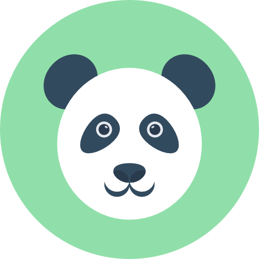 panda Flat Color Circular icono