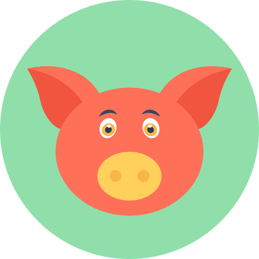 cerdo Flat Color Circular icono