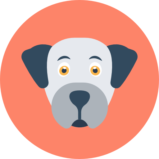 perro Flat Color Circular icono