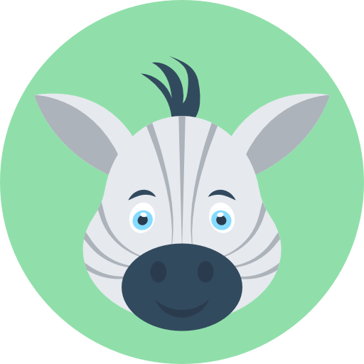 zebra Flat Color Circular icona