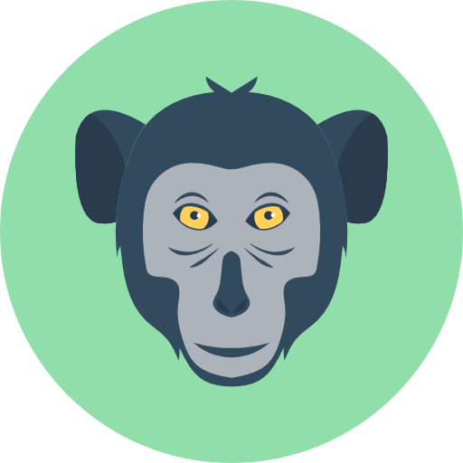scimmia Flat Color Circular icona