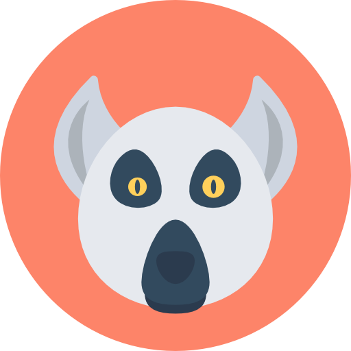 lémur Flat Color Circular icono