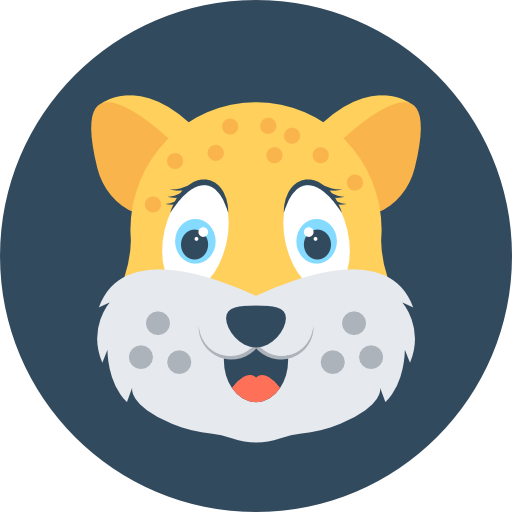 Cheetah Flat Color Circular icon