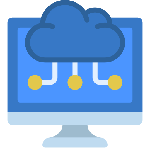 Cloud computing Juicy Fish Flat icon