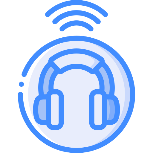 Headphones Basic Miscellany Blue icon