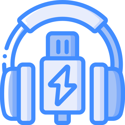 Headphones Basic Miscellany Blue icon