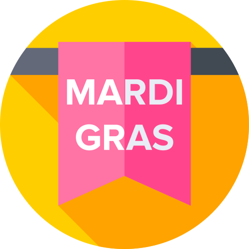 mardi gras Flat Circular Flat ikona