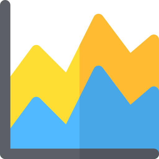 面グラフ Basic Rounded Flat icon