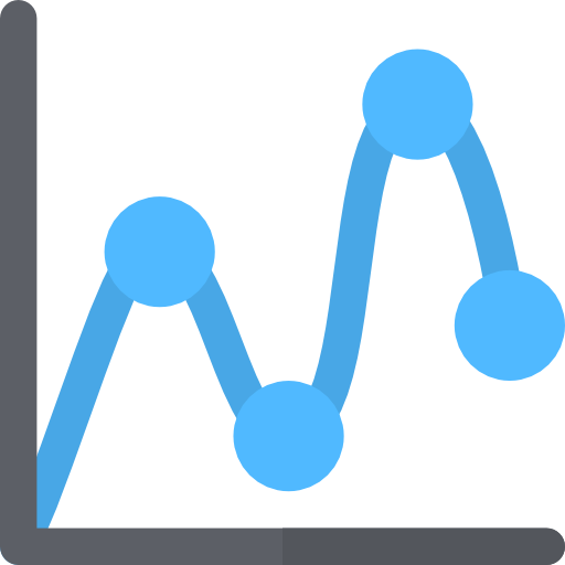 gráfico de linea Basic Rounded Flat icono