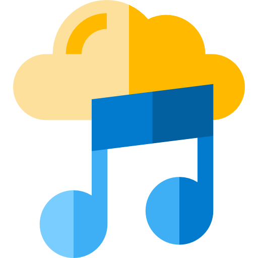 chmura muzyki Basic Straight Flat ikona