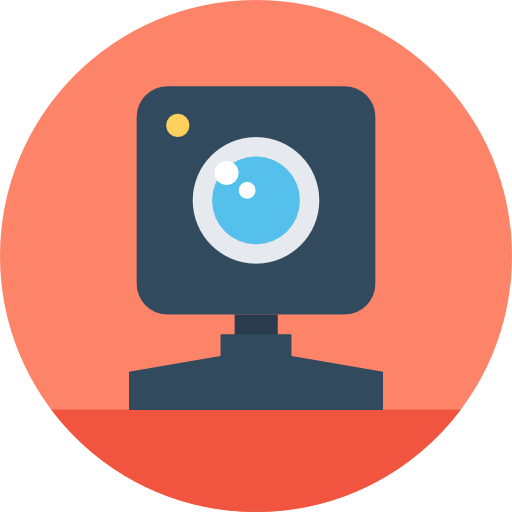webcam Flat Color Circular icona