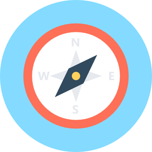 Compass Flat Color Circular icon