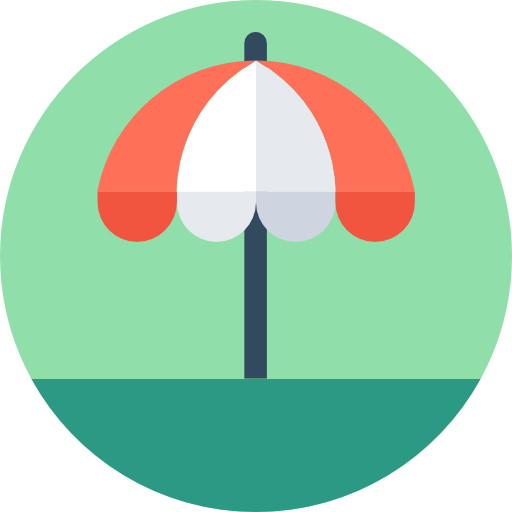 sombrilla Flat Color Circular icono