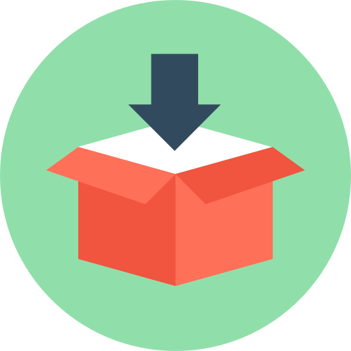 Box Flat Color Circular icon
