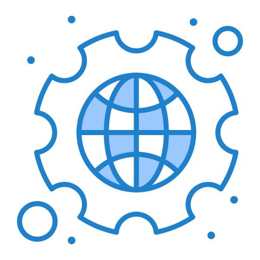 Gear Monochrome Blue icon