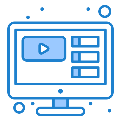 Video tutorials Monochrome Blue icon